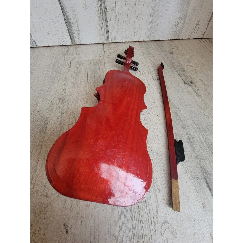 Vintage wooden violin bow display Xmas home decor music figure unique